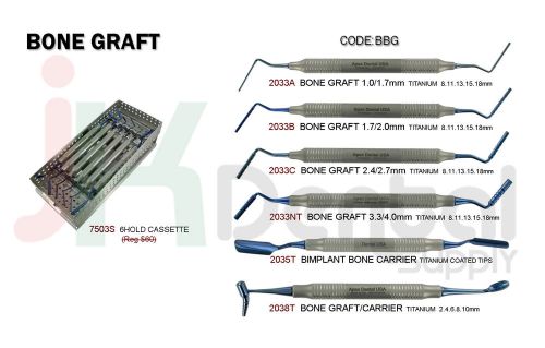 Dental Bone Graft Carrier Set of 6pcs with Cassette by Dental USA BBG