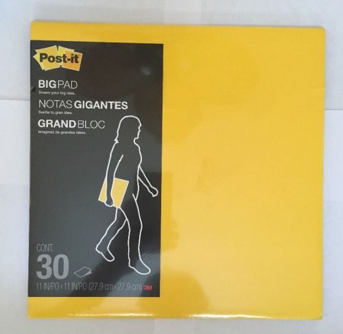 Post It Note Big Pad Yellow BP11MX 11 X 11 Inch 30 Sheets 3M Sticky