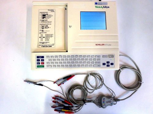 Welch Allyn Schiller AT-2 Plus EKG ECG Electrocardiograph Machine w/ Lead Cable