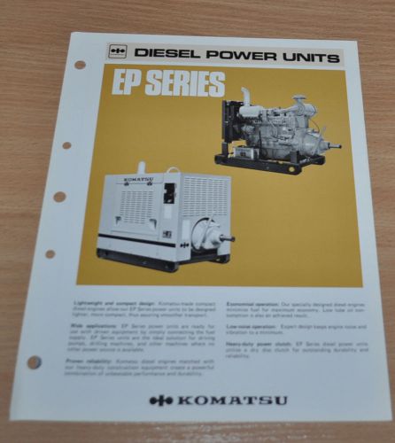 Komatsu Diesel Generator EP Series Power Units Brochure Prospekt