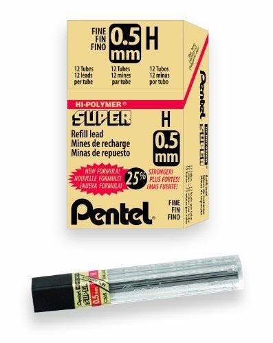 Pentel Refill Super Hi-Polymer Lead, 0.5mm, Fine, 144 Pieces of Lead (C505-H)