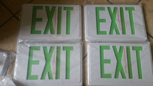 4 Lighting Exit Sign Replacement Cover Green on White 12&#034; x 7.5&#034;