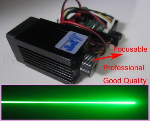 Focusable 12v 200mw 532nm green laser module continuous work / long life / ttl for sale