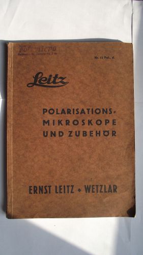 Leitz microscope parts catalogue/manual Polarisations microskope 1935