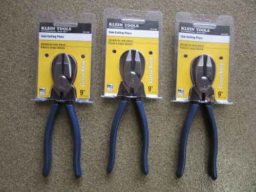 (3) Klein D213-9NE Lineman&#039;s Side Cutter 9&#034; Pliers NEW!!! in Factory Packaging