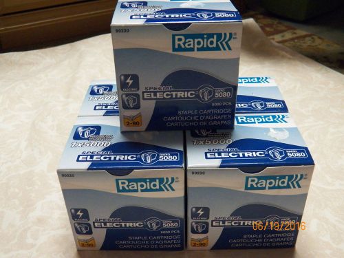 5 Esselte 90220 Rapid Staple Cartridge Refills for 5080 Electric Stapler, 5000