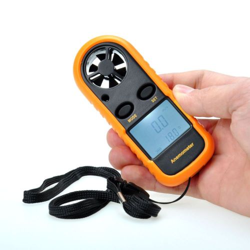 Agm digital handheld lcd air wind speed weather scale measure gauge meter the... for sale