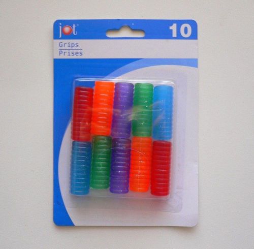 Colorful Gel-Like Grips for Pens &amp; Pencils 10 Count~Very Comfortable~4.0cm
