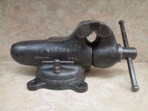 Vintage 4&#034; Jaws Wilton WE No. 940 Bullet Bench Vise Swivel Base -Produced 1945