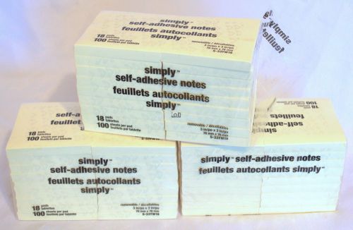 Wholesale lot 3&#034; sticky notes yellow 54-pads self adhesive 5400 notes for sale