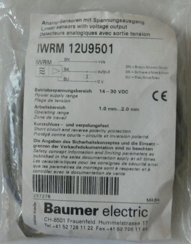 Baumer Electric Inductive Proximity Sensor 1-2mm 14-30 VDC 12mm D IWRM 12U9501