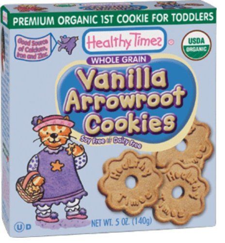 Healthy Times Organic 1st Cookie, Vanilla Arrowroot Cookies, 5-Ounce Boxes (Pack