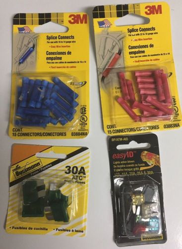 Bussman fuse &amp; 3m connector lot - 4 items - free shipping for sale