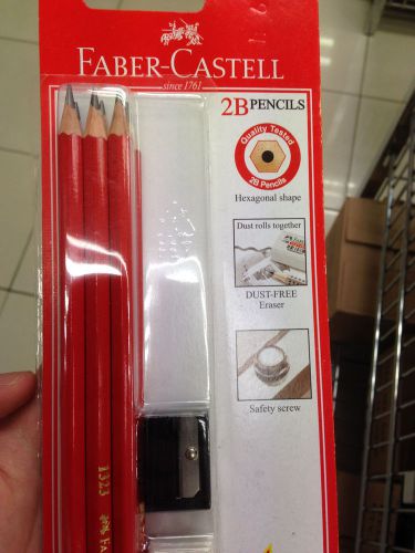 Faber Castell Pencil Set With Eraser and Sharpener For Exam and Everyday Use