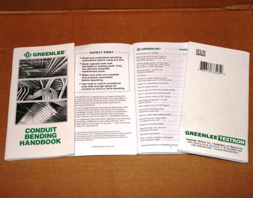 Electricians 1990 greenlee conduit bending manual handbook pocket book  tables for sale