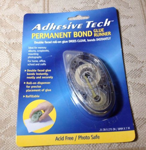 ADHESIVE TECH Permanent Bond Glue Runner Refillable Cassette, 2 Refills 7meter