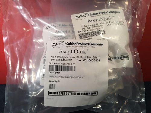 Colder AseptiQuik CPC AQS17004HT 1/4HB S Connector, HT Bag of 5