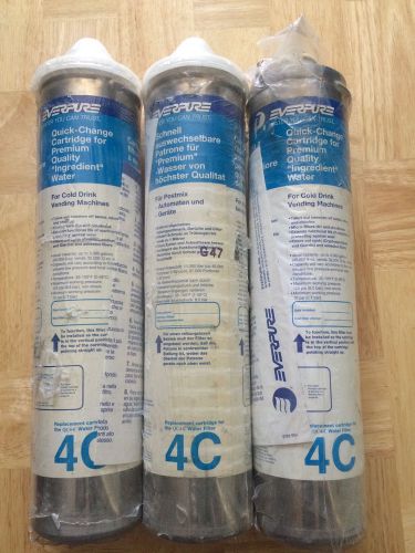 3 everpure &#034;quick-change cartridges&#034; #4c, cold drink vending machine filters new for sale