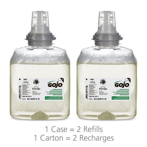 2 PACK - GOJO 5665-02 5665 TFX Green Certified Foam Hand Cleaner Soap, 1200 mL