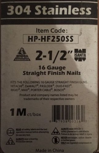 2 1/2&#034; 16 Gauge Straight Collated Finish Nails Qty. 1,000 Free Shipping