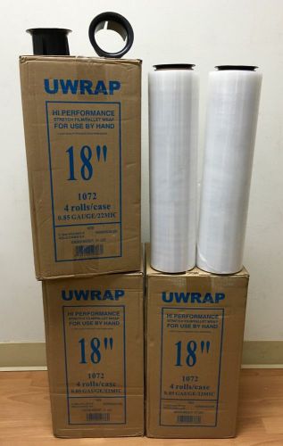 18&#034; x 720ft 85 gauge hand pallet wrap stretch film 1 roll w/ free hand saver for sale