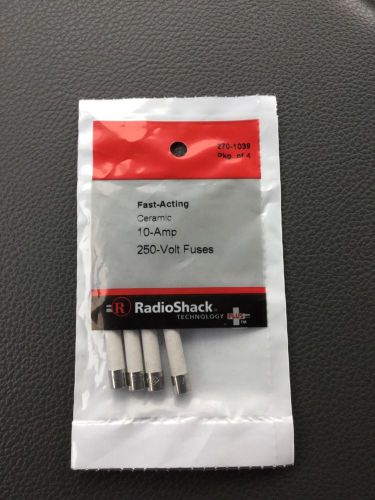 Fast-acting ceramic 10-amp 250-volt fuses #270-1039 by radioshack new for sale