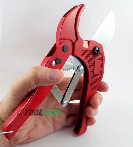 Pvc pipe cutter tool plumbing hvac abs cpvc plastic hose ratcheting type 1-5/8&#034; for sale