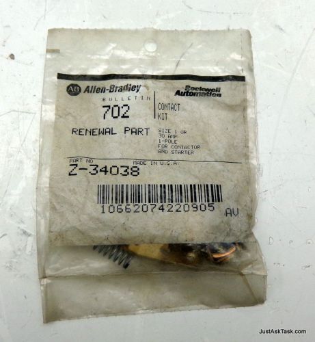 Allen-Bradley Z-34038 Contact Kit Size 1 or 30A 1 Pole For Contactor/Starter