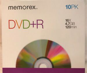 10 Pack MEMOREX DVD+R 16X 4.7GB 120 MINUTES NEW! ~ SEALED! ~ FAST USA SHIPPING!!