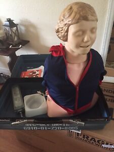Laerdal Resusci Anne Torso CPR EMT Nurse Training Manikin w Case &amp; Control Box