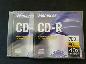 Memorex Music CD-R ~ 40X ~ 700MB ~ 80min 2 DISCS!  New!