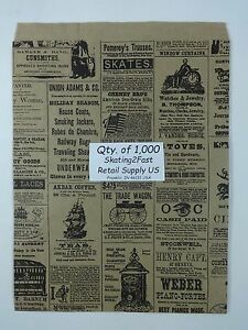 1000 Qty. 8.5&#034; x 11&#034; Newsprint Design Paper Merchandise Bag Retail Shopping Bags