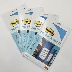 4 New Sets of 3M Post-it Dry Erase Whiteboard Sheets 12 Total