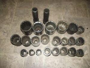 Used Mix Lot 10 point 1 Drive impact Sockets