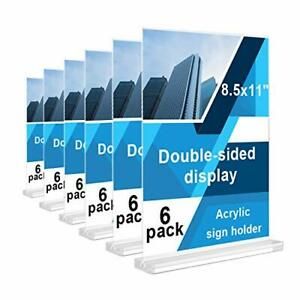 REALWAY 6Pack 8.5&#034;x11&#034; Table Top Acrylic Menu Sign Holders Double Sided Plast...