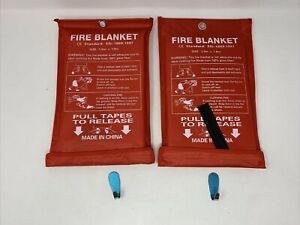 Fire Blanket Fiberglass Emergency Survival Safety Cover for Kitchen Home 2 Pack