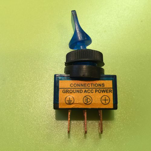 TOGGLE SWITCH  12V 20A ** BLUE ** ILLUMINATED  ON / OFF 12mm DASH / PLATE MOUNT