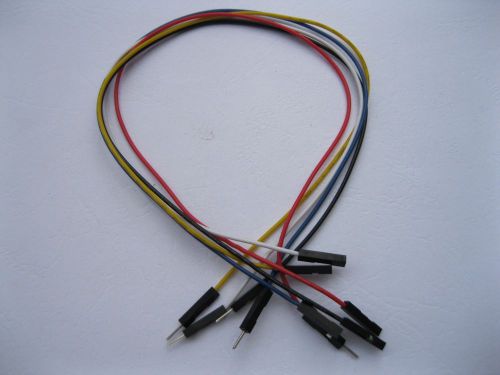 1000 pcs jumper wire male to female pitch 2.54mm 1 pin 26awg 5 color 12inch 30cm for sale
