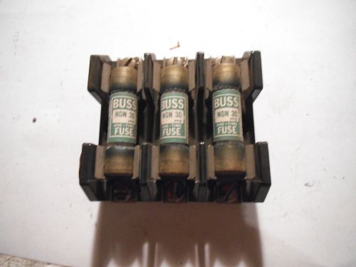 Buss IB0006 30 Amp Fuse Block/Fuse Holder 250 Volt Class H WITH 3 NON 30 FUSES