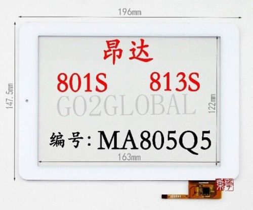 8 ;300-L4717C-A00 White  Digitizer Glass for ONDA V801S V813S Touch Screen 60 d