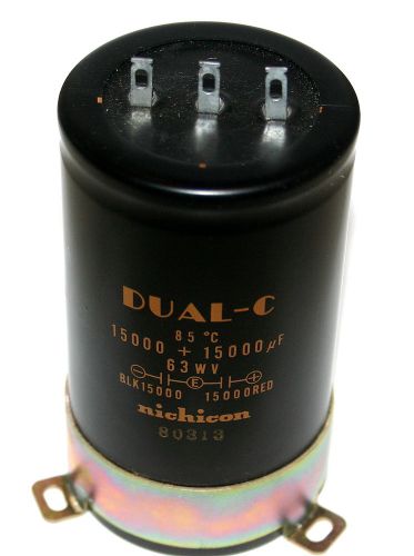 NICHICON capacitors!!! for audio RARE, DUAL-C 15000uf 63V NOS 2pcs.