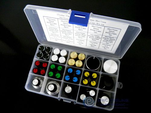 15value 37pcs 15x17 30x17mm a1 a2 a3 knob cap mini alloy potentiometer box kit for sale