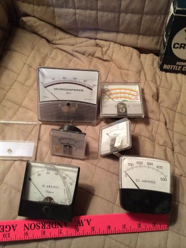 ELECTRICAL METERS MISC  LOT OF 6 SEE PHOTOS VOLTAGE AMPS