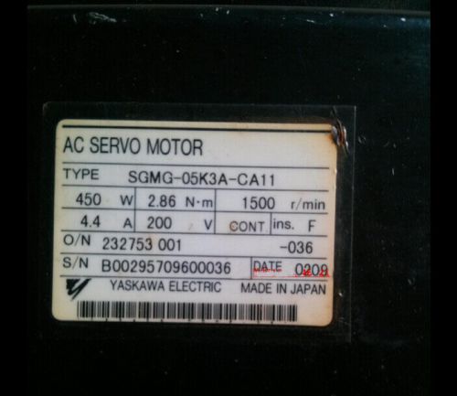 Used Yaskawa Servo Motor SGMG-05K3A-CA11 450W Tested