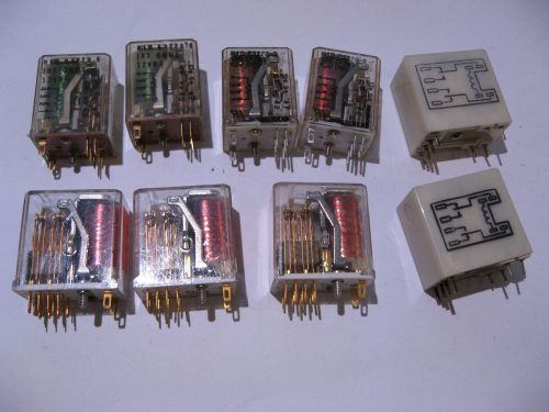 Lot of 9 assorted relay switches various mfg dpdt 12 24 28 vdc - used for sale