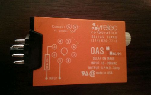 Used, Syrelec OAS H  Delay On Make  Input 10-260vac Output Spno .7.amp