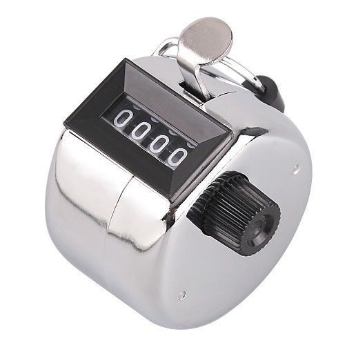 New 4 Digit Manual Hand Held Clicker Tally Mechanical Palm Click Counter Golf