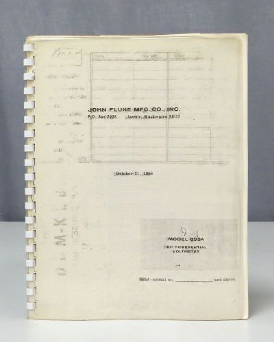 Fluke DC Differential Voltmeter Model 895A Instruction Manual