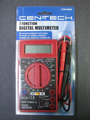 Cen-Tech 7 Function Digital Multimeter Item 69096 Electrical Test Meter
