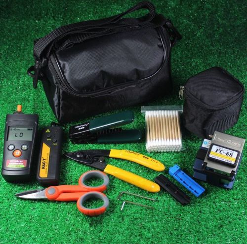 Fiber optic ftth tool kit fiber cleaver fc-6s+mini fiber optical power meter for sale